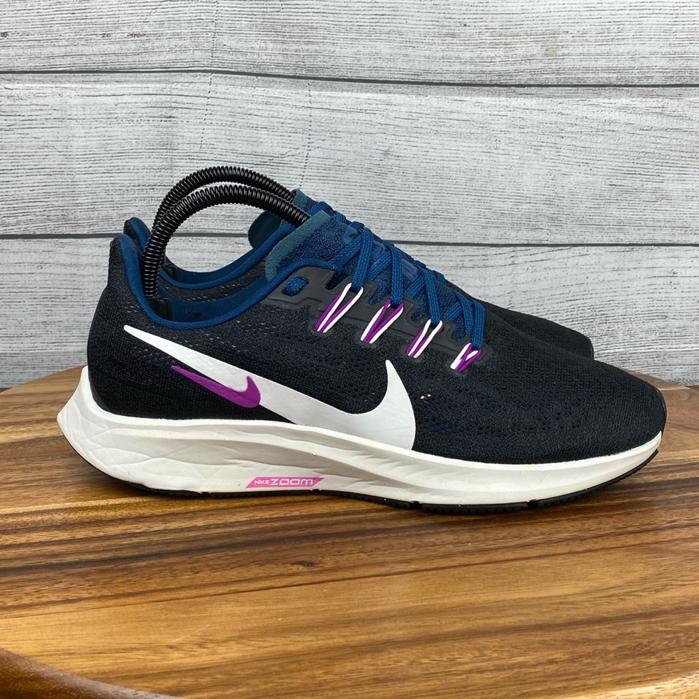 Nike Air Zoom Pegasus 36 Black Blue Running Shoe AQ2210-012 Women’s Size 8 - Picture 4 of 13